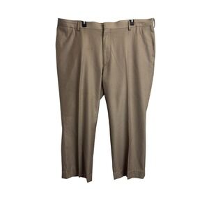 Covington Mens Khaki Dress Pants Flat Front Straight Leg 44x28 Business Casual